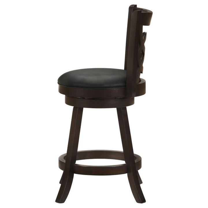 Calecita - Wood Swivel Counter Stool (Set of 2) - Cappuccino Stool Set modern furniture Contempo Furniture