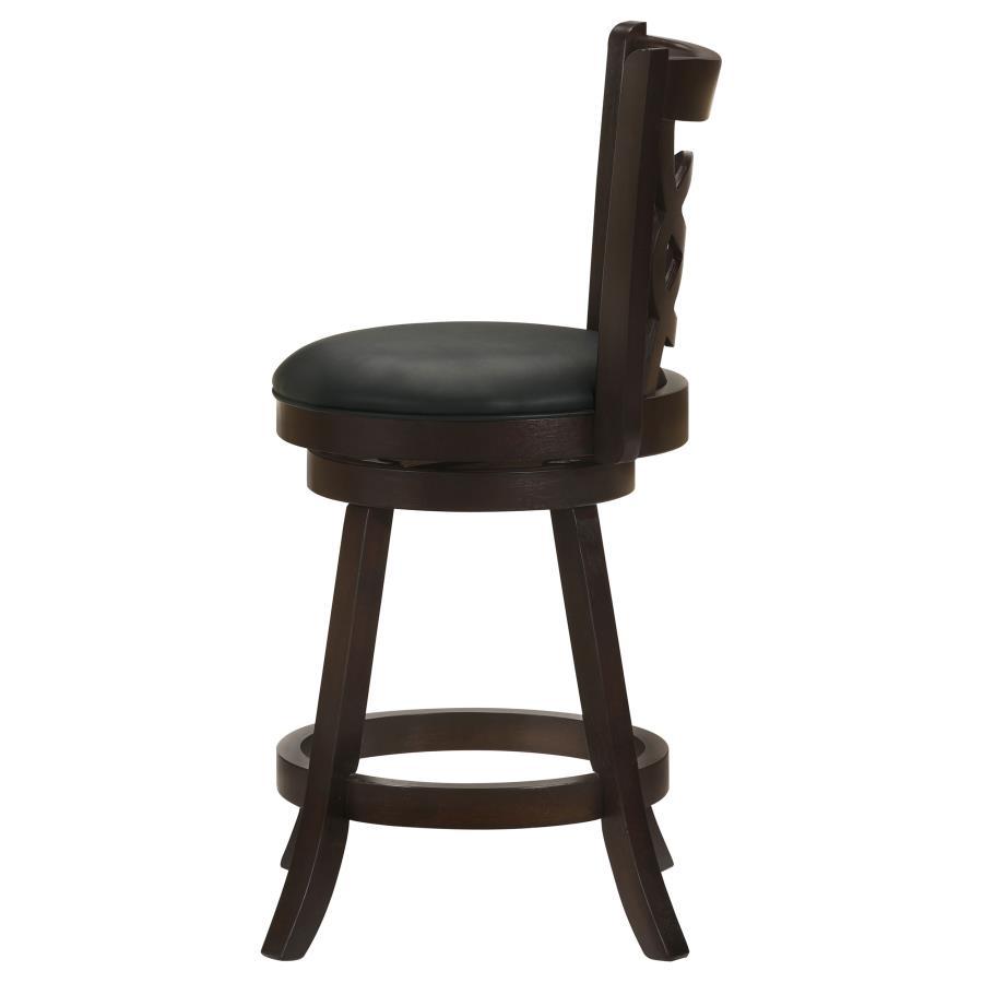Calecita - Wood Swivel Counter Stool (Set of 2) - Cappuccino Stool Set modern furniture Contempo Furniture