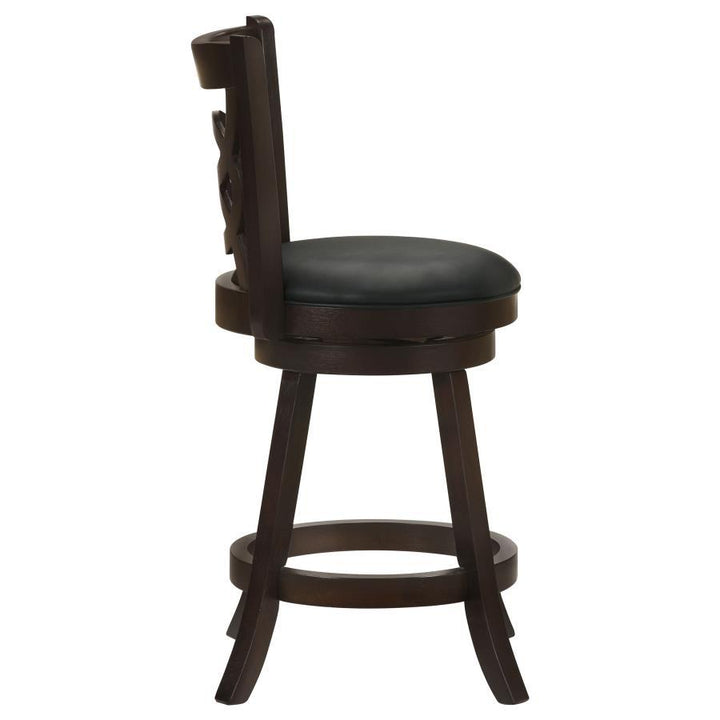 Calecita - Wood Swivel Counter Stool (Set of 2) - Cappuccino Stool Set modern furniture Contempo Furniture