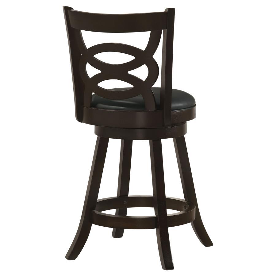 Calecita - Wood Swivel Counter Stool (Set of 2) - Cappuccino Stool Set modern furniture Contempo Furniture