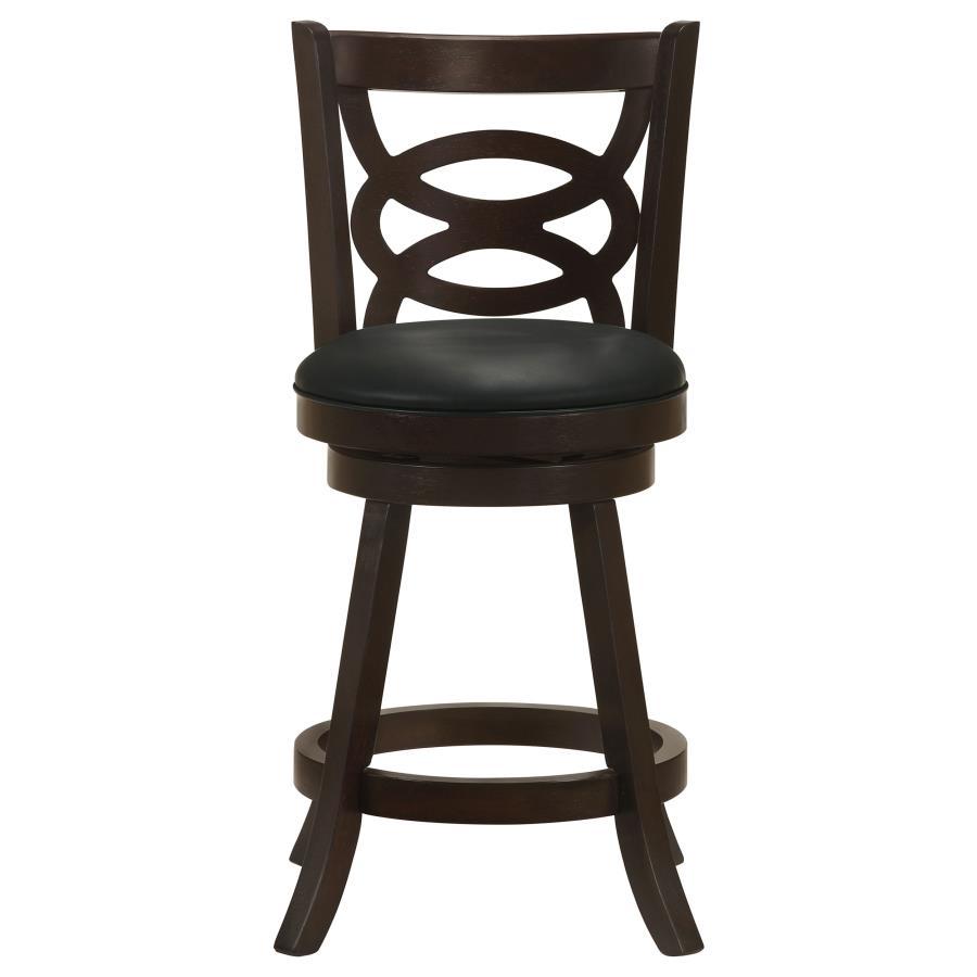 Calecita - Wood Swivel Counter Stool (Set of 2) - Cappuccino Stool Set modern furniture Contempo Furniture