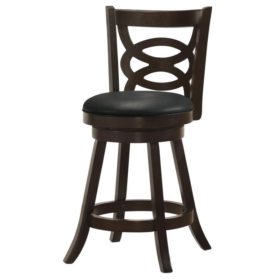 Calecita - Wood Swivel Counter Stool (Set of 2) - Cappuccino Stool Set modern furniture Contempo Furniture