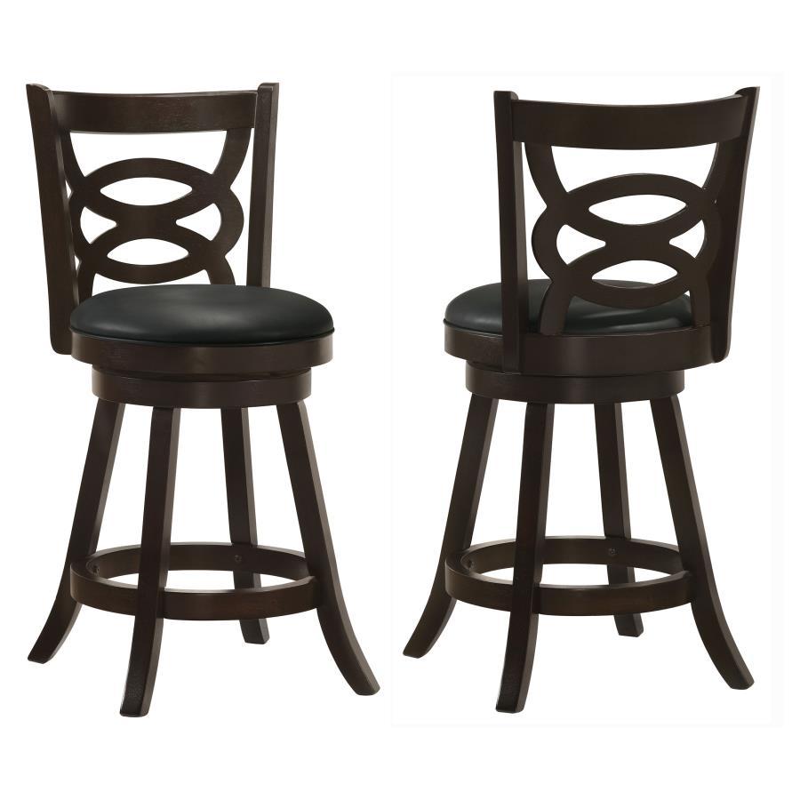 Calecita - Wood Swivel Counter Stool (Set of 2) - Cappuccino Stool Set modern furniture Contempo Furniture