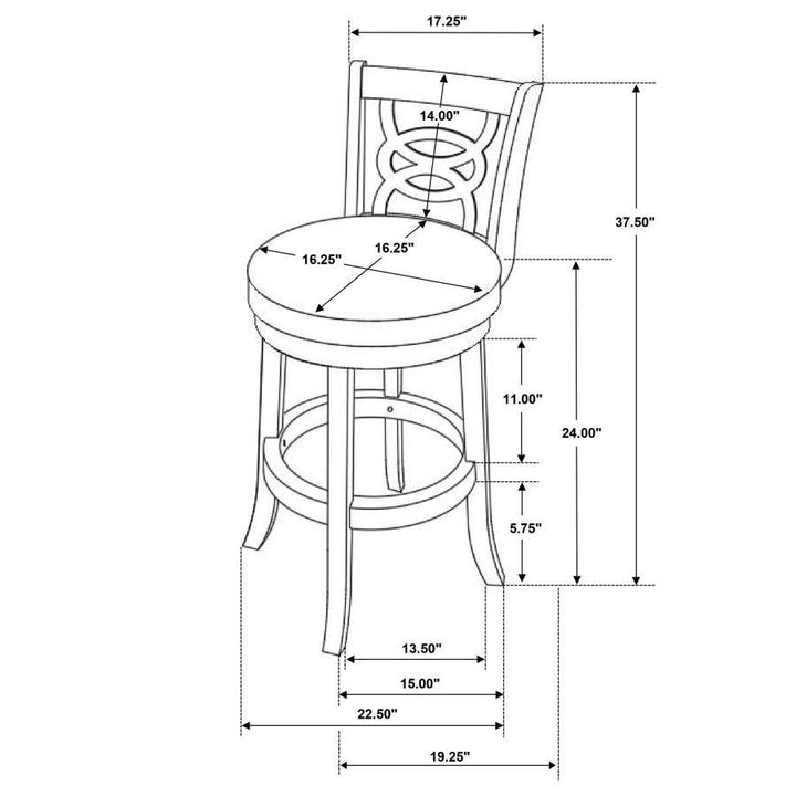 Calecita - Wood Swivel Counter Stool (Set of 2) - Cappuccino Stool Set modern furniture Contempo Furniture
