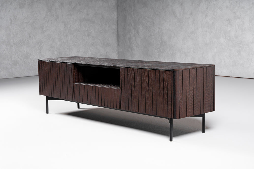 Calhoun - Modern Smoked Ash TV Stand - View 2