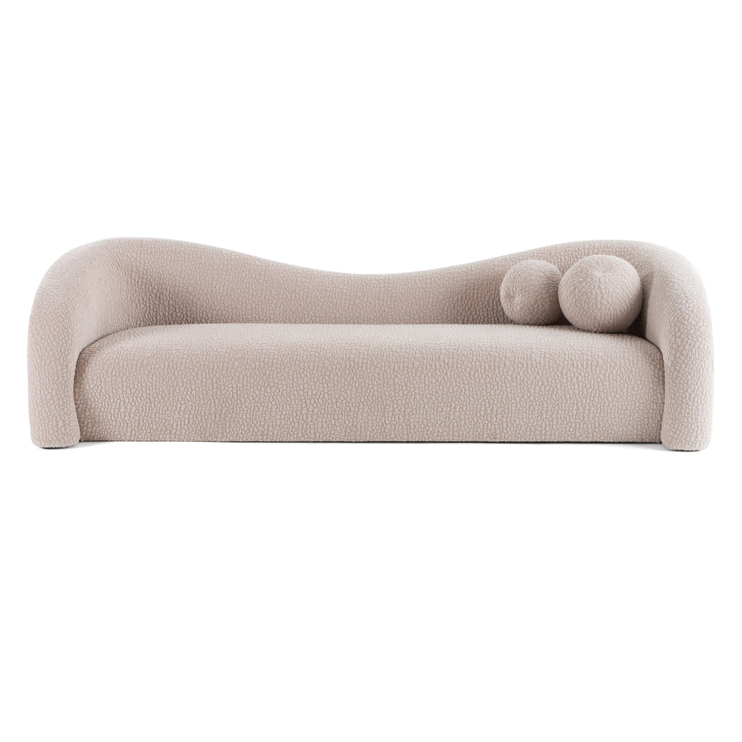 Calico - Contemporary Beige Pebble Fabric 3-Seat Sofa