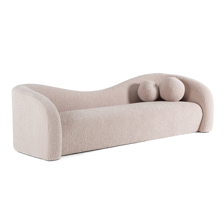 Calico - Contemporary Beige Pebble Fabric 3-Seat Sofa
