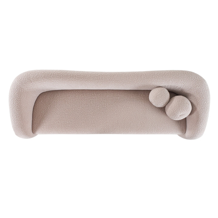 Calico - Contemporary Beige Pebble Fabric 3-Seat Sofa