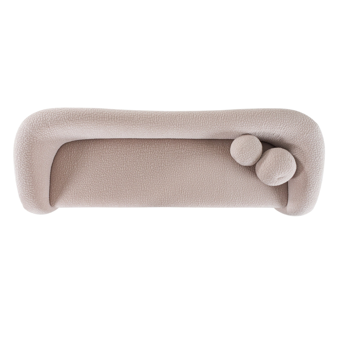 Calico - Contemporary Beige Pebble Fabric 3-Seat Sofa