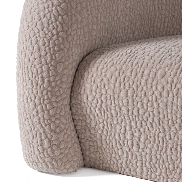 Calico - Contemporary Beige Pebble Fabric 3-Seat Sofa
