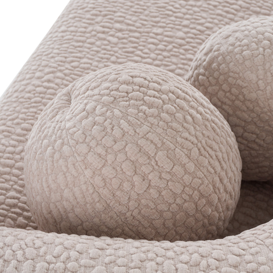 Calico - Contemporary Beige Pebble Fabric 3-Seat Sofa