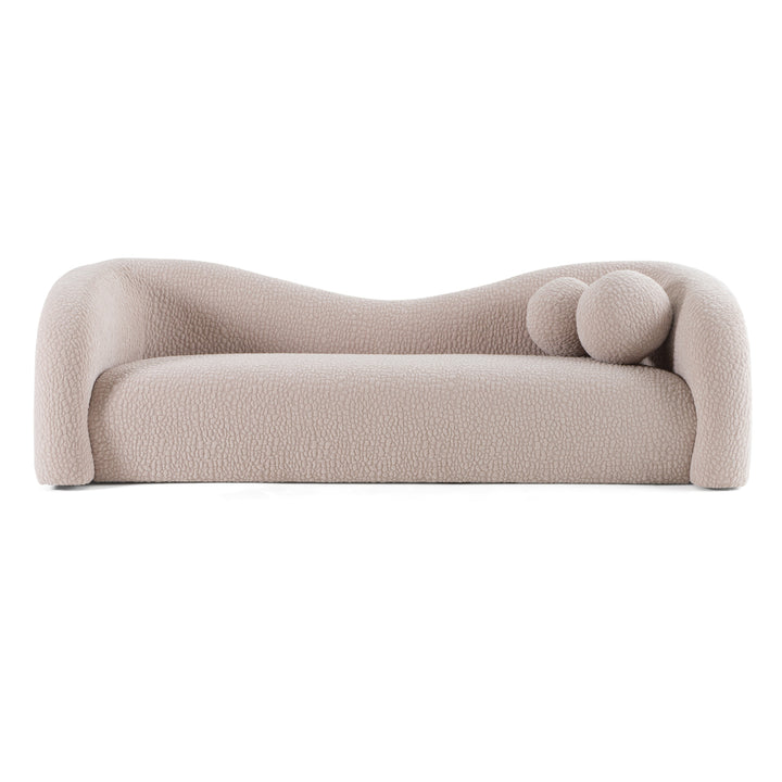Calico - Contemporary Beige Pebble Fabric 4-Seat Sofa