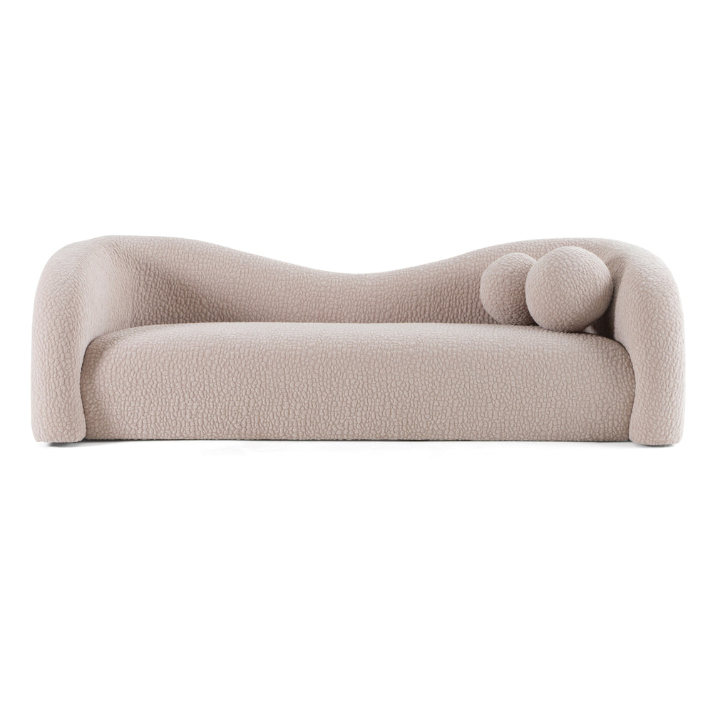 Calico - Contemporary Beige Pebble Fabric 4-Seat Sofa