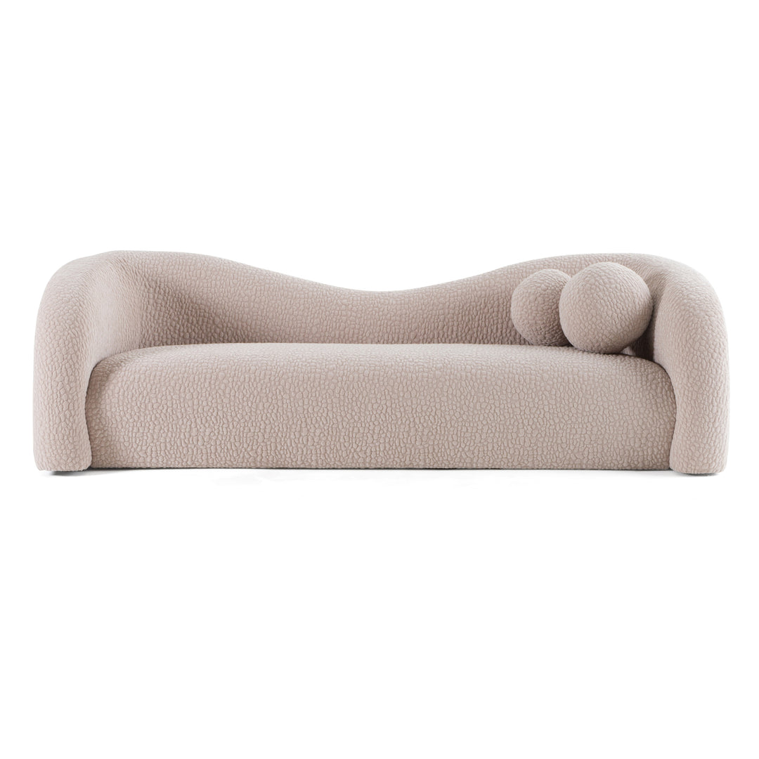 Calico - Contemporary Beige Pebble Fabric 4-Seat Sofa