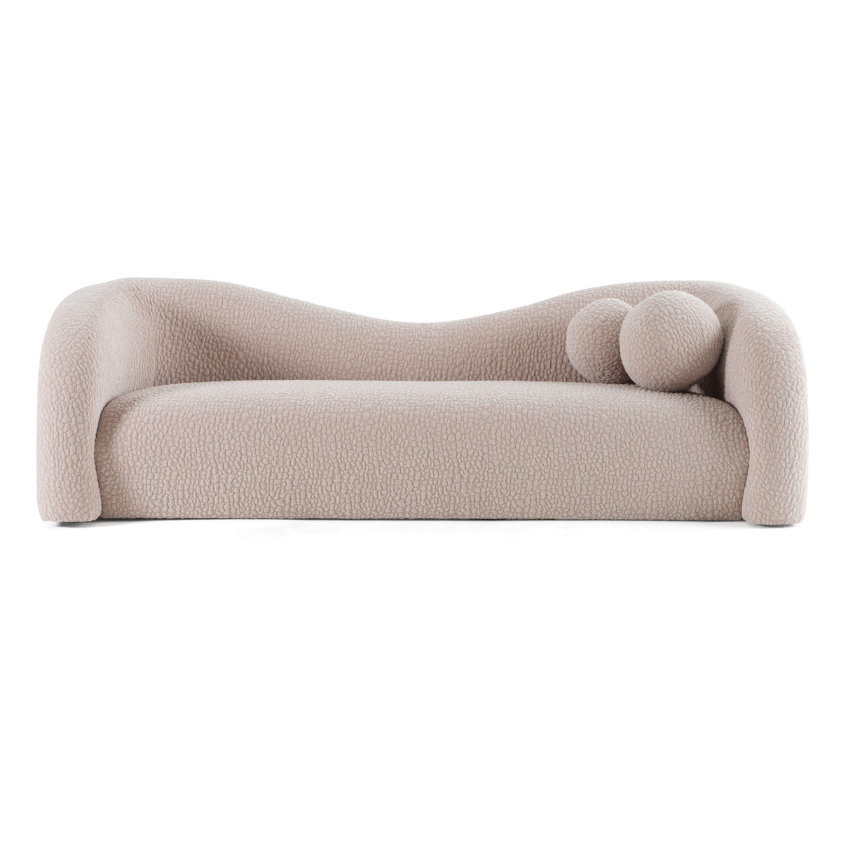Calico - Contemporary Beige Pebble Fabric 4-Seat Sofa