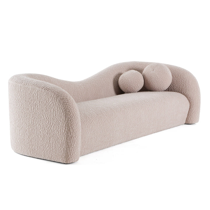 Calico - Contemporary Beige Pebble Fabric 4-Seat Sofa