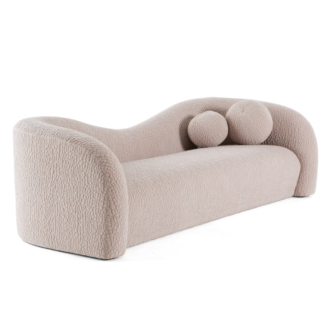 Calico - Contemporary Beige Pebble Fabric 4-Seat Sofa