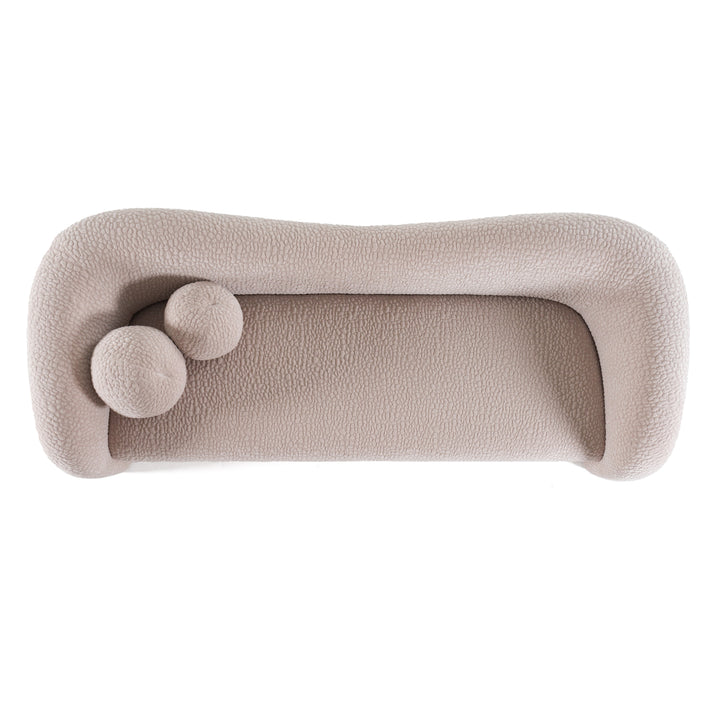 Calico - Contemporary Beige Pebble Fabric 4-Seat Sofa