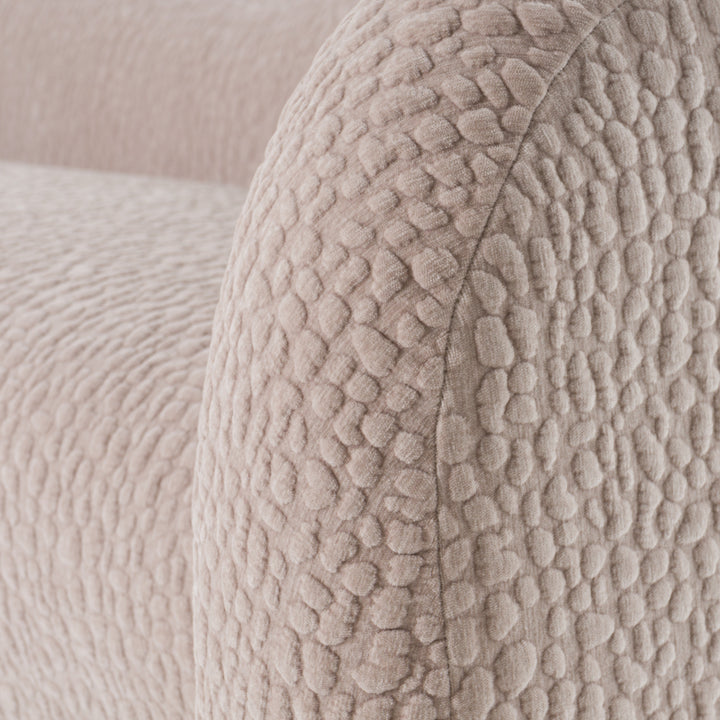 Calico - Contemporary Beige Pebble Fabric 4-Seat Sofa