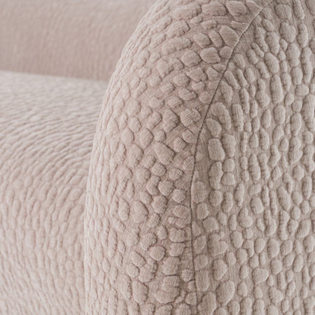 Calico - Contemporary Beige Pebble Fabric 4-Seat Sofa