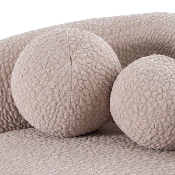 Calico - Contemporary Beige Pebble Fabric 4-Seat Sofa