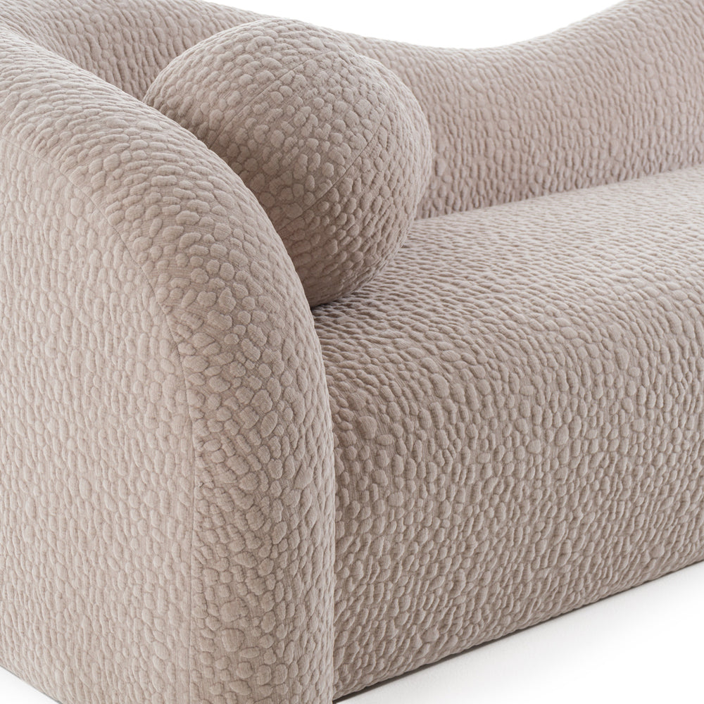 Calico - Contemporary Beige Pebble Fabric 4-Seat Sofa - View 7