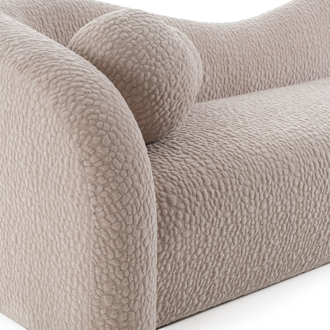 Calico - Contemporary Beige Pebble Fabric 4-Seat Sofa