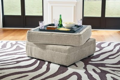 Calnita Ottoman With Storage - Beige Storage Ottoman modern furniture Contempo Furniture