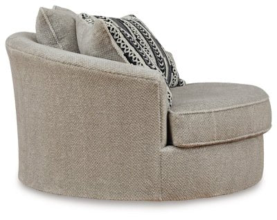 Calnita Oversized Swivel Accent Chair - Beige Swivel Chair modern furniture Contempo Furniture
