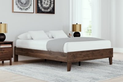 Calverson Full Platform Bed - Light Brown Platform Bed modern furniture Contempo Furniture