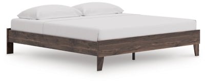 Calverson King Platform Bed - Light Brown Platform Bed modern furniture Contempo Furniture