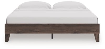 Calverson King Platform Bed - Light Brown Platform Bed modern furniture Contempo Furniture