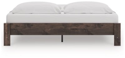 Calverson King Platform Bed - Light Brown Platform Bed modern furniture Contempo Furniture
