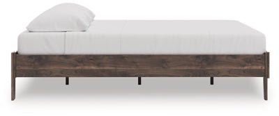 Calverson King Platform Bed - Light Brown Platform Bed modern furniture Contempo Furniture