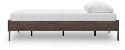 Calverson Queen Platform Bed - Light Brown Platform Bed modern furniture Contempo Furniture