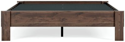 Calverson Queen Platform Bed - Light Brown Platform Bed modern furniture Contempo Furniture
