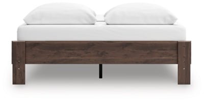 Calverson Queen Platform Bed - Light Brown Platform Bed modern furniture Contempo Furniture