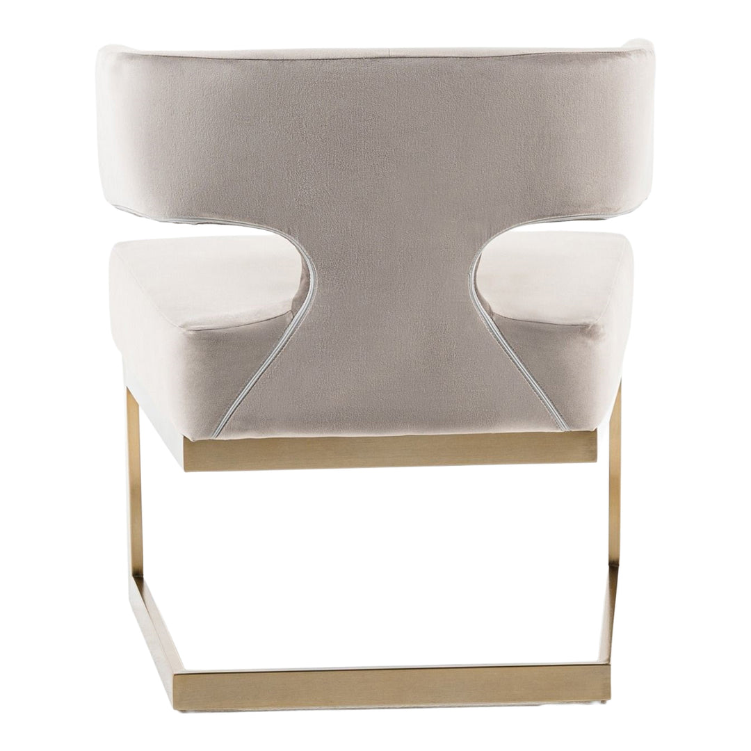 Calvo Modern Off-White Velvet & Brass Dining Chair
