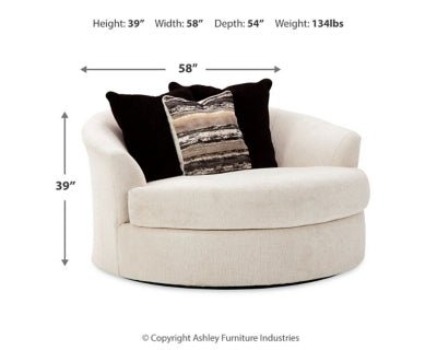 Cambri Oversized Chair - Beige Swivel Chair modern furniture Contempo Furniture