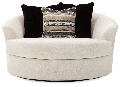 Cambri Oversized Chair - Beige Swivel Chair modern furniture Contempo Furniture