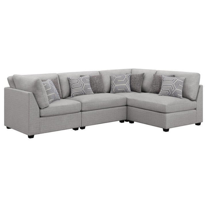 Cambria - 4 Piece Upholstered Modular Sectional Sofa - Gray Stationary Sectional modern furniture Contempo Furniture