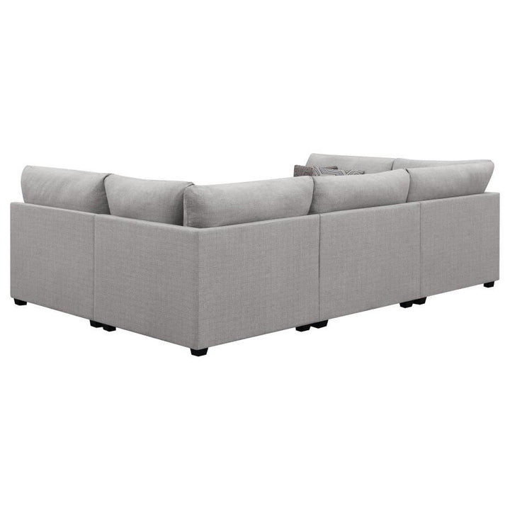 Cambria - 4 Piece Upholstered Modular Sectional Sofa - Gray Stationary Sectional modern furniture Contempo Furniture