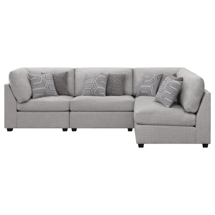 Cambria - 4 Piece Upholstered Modular Sectional Sofa - Gray Stationary Sectional modern furniture Contempo Furniture