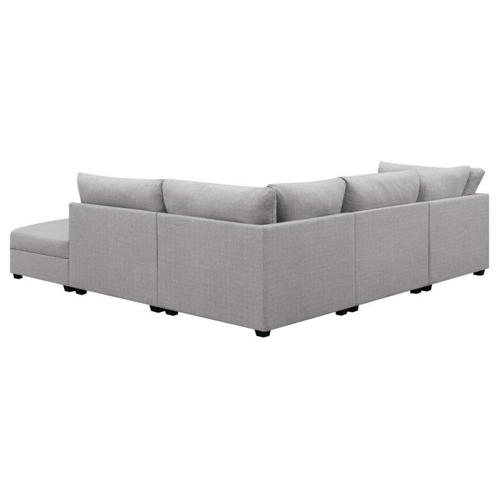 Cambria - 5 Piece Upholstered Modular Sectional Sofa - Gray Stationary Sectional modern furniture Contempo Furniture