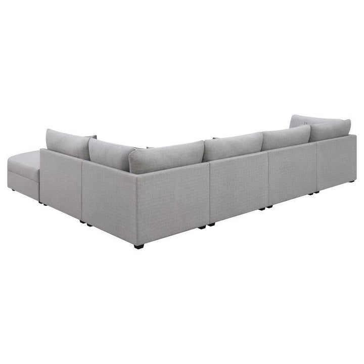 Cambria - 6 Piece Modular Upholstered Sectional Sofa - Gray Stationary Sectional modern furniture Contempo Furniture