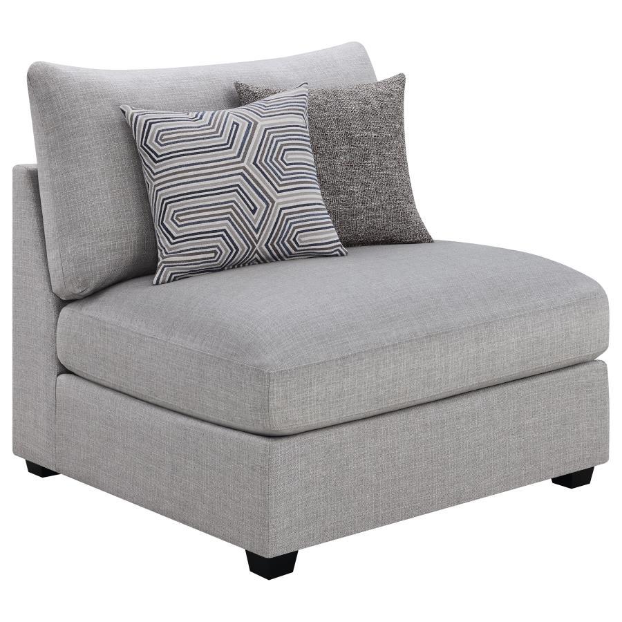 Cambria - 6 Piece Modular Upholstered Sectional Sofa - Gray Stationary Sectional modern furniture Contempo Furniture
