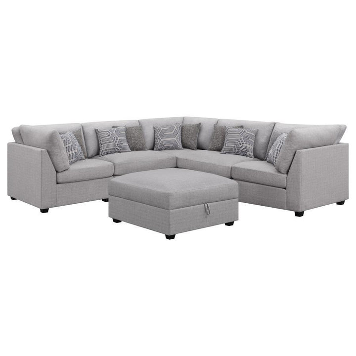 Cambria - 6 Piece Upholstered Modular Sectional Sofa - Gray 2 - Piece Living Room Set modern furniture Contempo Furniture
