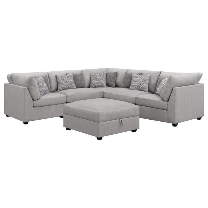 Cambria - 6 Piece Upholstered Modular Sectional Sofa - Gray 2 - Piece Living Room Set modern furniture Contempo Furniture