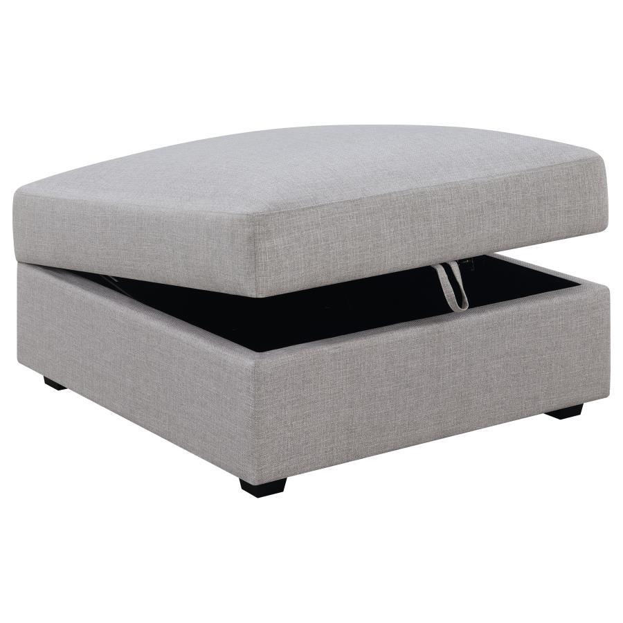 Cambria - Square Upholstered Storage Ottoman - Gray Storage Ottoman modern furniture Contempo Furniture