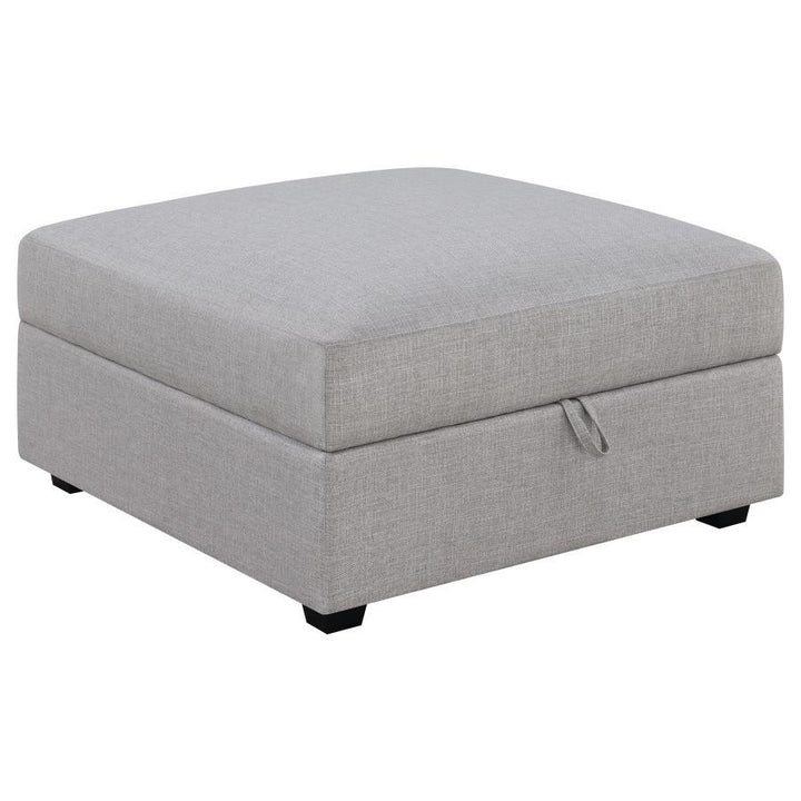 Cambria - Square Upholstered Storage Ottoman - Gray Storage Ottoman modern furniture Contempo Furniture